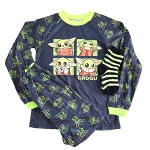 NWOT STAR WARS GROGU MANDALORIAN 3 PIECE PAJAMA SET SZ.12 KIDS UNISEX